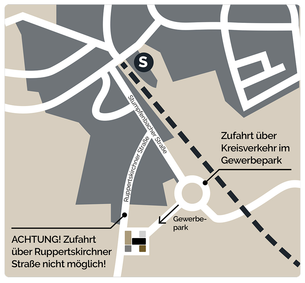 Anfahrt Huber Beton